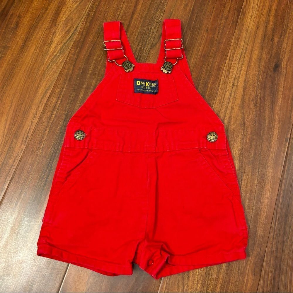 Osh Kosh B’Gosh vintage red overall shorts